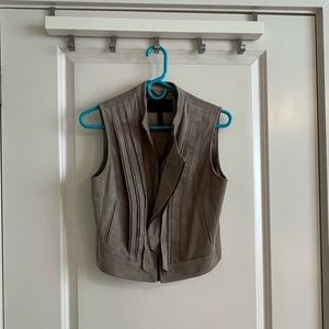 Suede moto vest